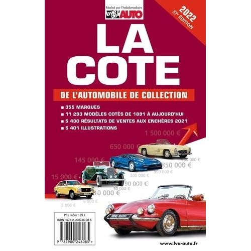 La Cote De L'automobile De Collection - 355 Marques - 11 293 Modèles Cotés De 1981 À Aujourd'hui - 5 430 Résultats De Ventes Aux Enchères 2021 - 5 401 Illustrations
