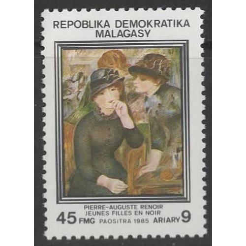 République Démocratique Malgache, Timbre-Poste Y & T N° 750, 1985 - Jeunes Filles En Noir De Renoir