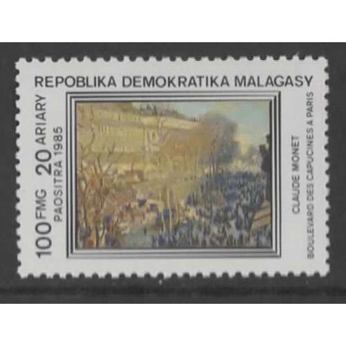 République Démocratique Malgache, Timbre-Poste Y & T N° 752, 1985 - Boulevard Des Capucines De Monet