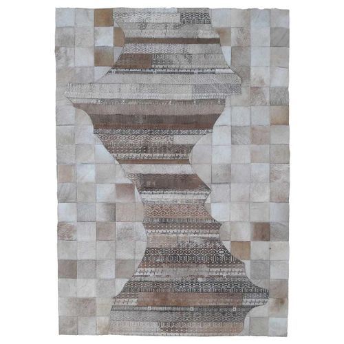 Tapis Peau De Vache 120x170 Kilim Fait Main Beige
