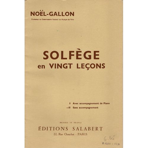 Solfège En Vingt Leçons