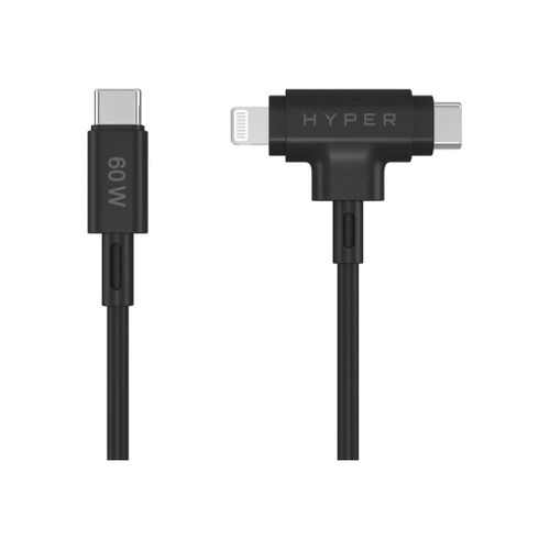 HyperJuice - Câble Lightning - 24 pin USB-C mâle pour 24 pin USB-C, Lightning mâle - 1.5 m - noir