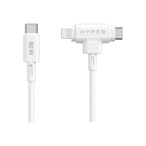 HyperJuice - Câble Lightning - 24 pin USB-C mâle pour 24 pin USB-C, Lightning mâle - 1.5 m - blanc
