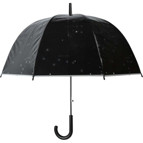 Parapluie Transparent Noir Etoiles