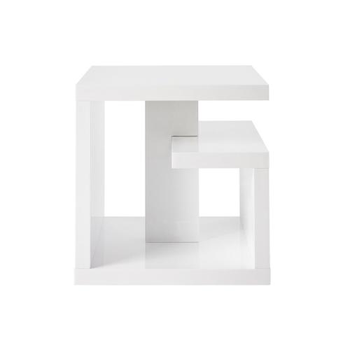 Table D'appoint Design Laquée Blanche Halton