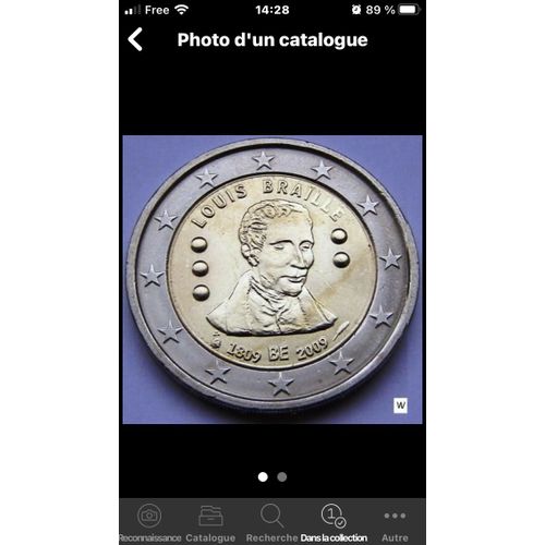 Pièces 2€ Louis Braille 1809-2009
