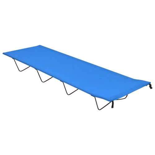 Vidaxl Lit De Camping 180x60x19 Cm Tissu Oxford Et Acier Bleu
