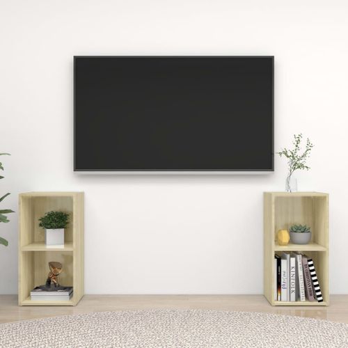 Vidaxl Meubles Tv 2 Pcs Chêne Sonoma 72x35x36,5 Cm Bois D'ingénierie