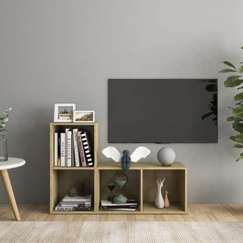 Vidaxl Meubles Tv 2 Pcs Chêne Sonoma 72x35x36,5 Cm Bois D'ingénierie