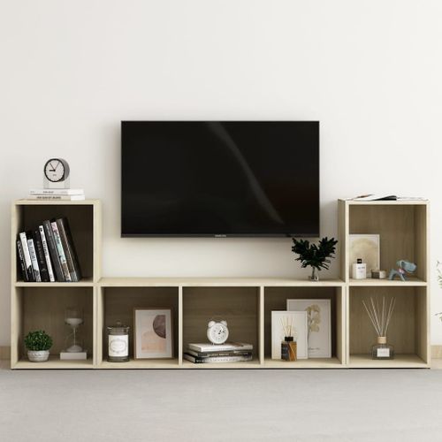 Vidaxl Ensemble De Meubles Tv 3 Pcs Chêne Sonoma Bois D'ingénierie
