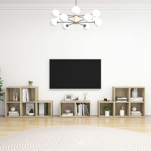 Vidaxl Ensemble De Meubles Tv 8 Pcs Chêne Sonoma Aggloméré
