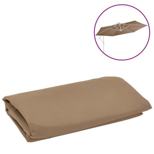 Vidaxl Tissu De Remplacement Pour Parasol Déporté Taupe 350 Cm