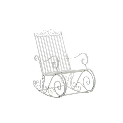 Chaise Fauteuil À Bascule Rocking Chair Pour Jardin En Fer Blanc Mdj10105