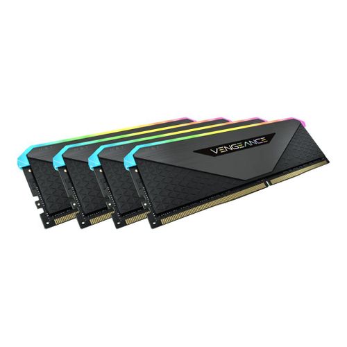 CORSAIR Vengeance RGB RT - DDR4 - kit - 64 Go: 4 x 16 Go - DIMM 288 broches - 3200 MHz / PC4-25600 - CL16 - 1.35 V - mémoire sans tampon - non ECC - noir