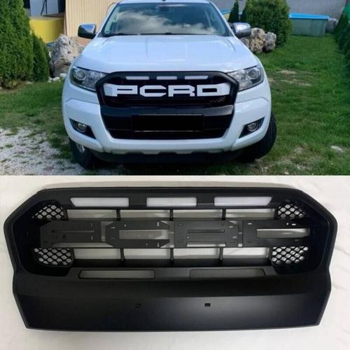 Calandre Avant De Course Abs, Grille De Led Pour Ford Ranger T7 Wildtrak Raptor (Version Sans Lettre Logo)