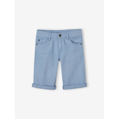 Bermuda Couleur Garçon En Toile - Bleu Ciel (Vertbaudet)