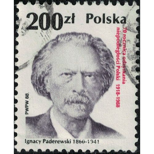 Pologne 1988 Oblitéré Used Ignacy Paderewski Ancien Président Du Conseil Des Ministres Y&t Pl 2981 Su