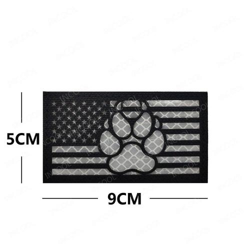 Reflective White -Patch De Broderie 3d K9 Service Dog,Patchs Tactiques De L'armée,Emblème Militaire Réfléchissant Ir,Attache Infr