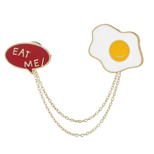 Fried Egg -Broches Alimentaires En Émail Pour Enfants,Broche Japonaise De Dessin Animé Porpoise Ramen Saumon Sushi Donuts Pain Oeuf