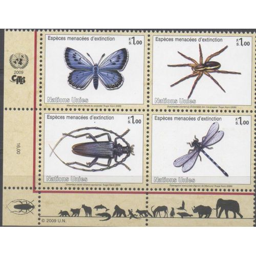 Nations Unies Timbres Espèces Menacées 2009