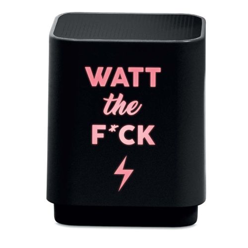 Enceinte Bluetooth Noir avec lumière et design Watt the fuck