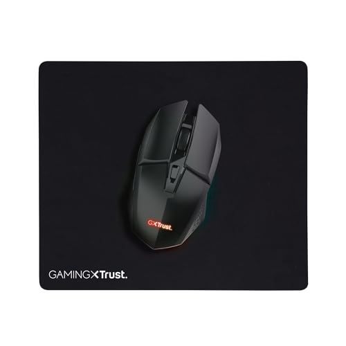 Trust Gaming GXT 112 Felox Souris Gamer sans Fil Rechargeable et Tapis de Souris, 80 Heures d'autonomie, 800-4800 PPP, Éclairage LED, 6 Boutons, Souris Gaming pour PC, Ordinateur, Windows ? Noir