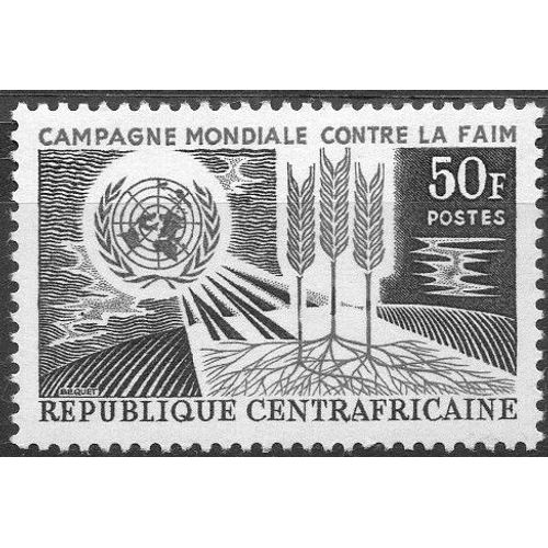 Centrafrique Timbre Lutte Contre La Faim 1965