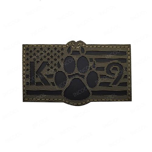 Reflective Green -Patch De Broderie 3d K9 Service Dog,Patchs Tactiques De L'armée,Emblème Militaire Réfléchissant Ir,Attache Infr