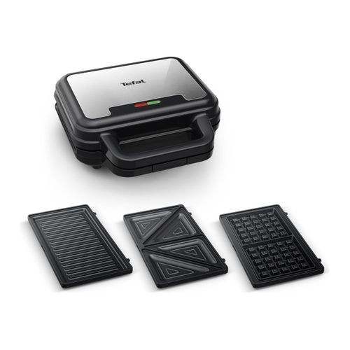 Tefal Ultra Compact Sw383d10 - Sandwich Maker / Waffle Maker / Panini Maker - 700 Watt - Acier Inoxydable