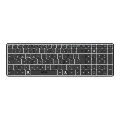 PORT Connect - Clavier - compact - sans fil - 2.4 GHz, Bluetooth 5.0 - AZERTY - Français