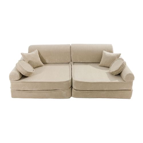 Meowbaby Sofa Pour Enfants, Canapé, Aesthetic, Côtelé, Écru