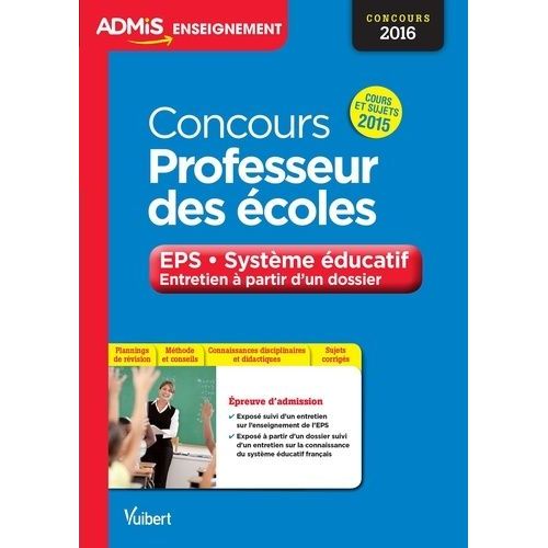 Concours Professeur Des Écoles - Eps - Système Éducatif - Entretien À Partir D'un Dossier
