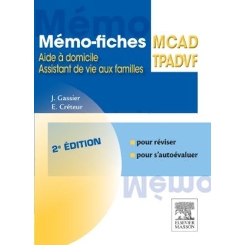 Memo-Fiches Mcad/Tpadvf - Aides À Domicile, Assistants De Vie Aux Familles