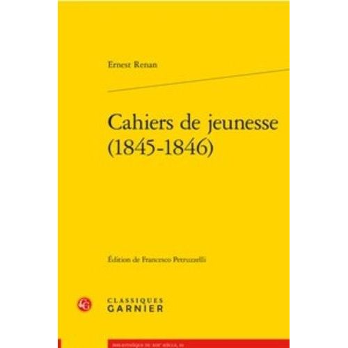 Cahiers De Jeunesse (1845-1846)