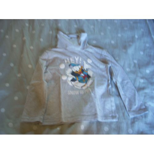 T-Shirt Col Roulé Manches Longues Disney 3 Ans.