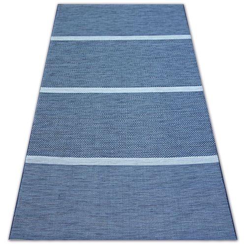 120x170 Cm Tapis En Corde Sizal Color 47011/309 Rayures Bleu