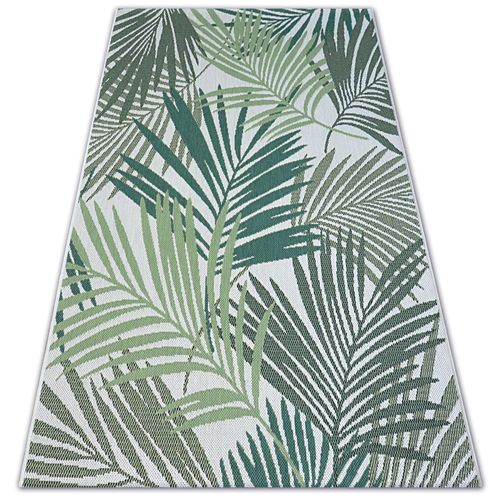 140x200 Cm Tapis En Corde Sizal Color 19433/062 Feuilles Vert Jungle