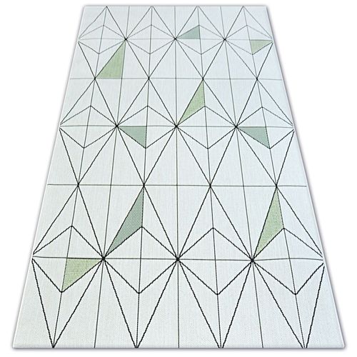 160x230 Cm Tapis En Corde Sizal Color 19447/062 Losanges Triangles Crème