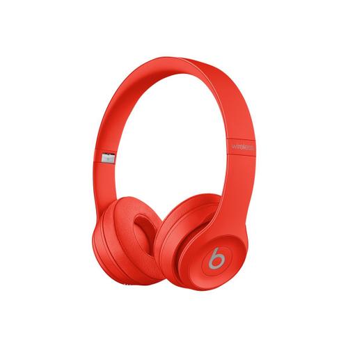 Beats Solo3 (PRODUCT)RED - (PRODUCT) RED - écouteurs avec micro - sur-oreille - Bluetooth - sans fil - jack 3,5mm - isolation acoustique - rouge citrus