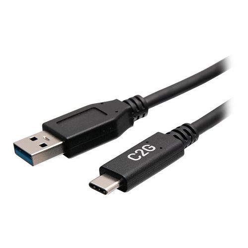 C2G 1ft USB-C to USB-A SuperSpeed USB 5Gbps Cable M/M - Câble USB - USB type A (M) pour 24 pin USB-C (M) - USB 3.2 Gen 1 - 30 V - 3 A - 30 cm - moulé - noir