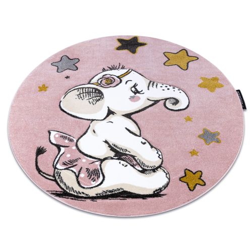 Cercle 140 Cm Tapis Petit Elephant L'éléphant Étoile Cercle Rose