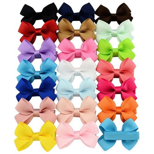 N¿Uds De Cheveux Mignons, 20 Pièces, Pince Crocodile Boutique, Ruban Gros Grain Pour Filles, Bébés Enfants
