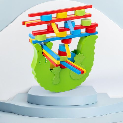 Blocs À Empiler En Bois Montessori, Jouets D'équilibre Crocodile Pour Enfants De 3 Ans, Jouets Éducatifs Interactifs Amusants