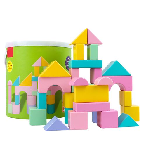 Château En Bois Pour Enfants, Blocs De Construction Colorés, Jouets Éducatifs Montessori, Ensemble De Construction Stable, Jouets À Empiler, Cadeau, 28 Pièces
