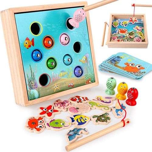 Jouets En Bois Pour Enfants, Jeu De Pêche En Plein Air, Poisson 3d, Éducatif, Amusant, Cadeaux Pour Garçons Et Filles
