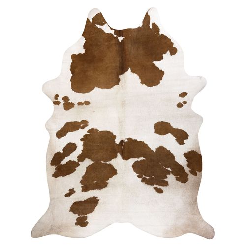 155x195 Cm Tapis Imitation Peau De Vache, Vache G5069-2, Cuir Marron