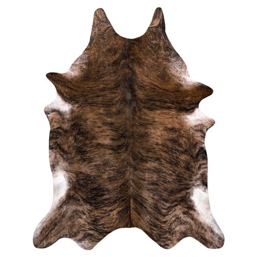 100x150 Cm Tapis Imitation Peau De Vache, Vache G5072-1, Peau Marron