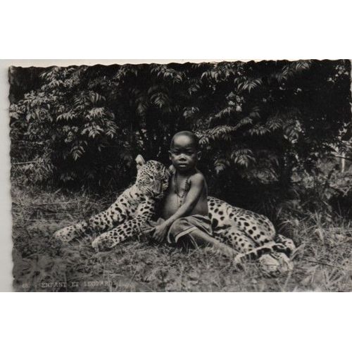 Carte Postale Xx Eme Siecle N° 487 Enfant Et Leopard Tue A La Chasse - Theme Afrique - Portrait D'enfant