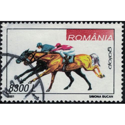Roumanie 2001 Oblitéré Used Course De Chevaux Sports Équestres Galop Y&t Ro 4724 Su