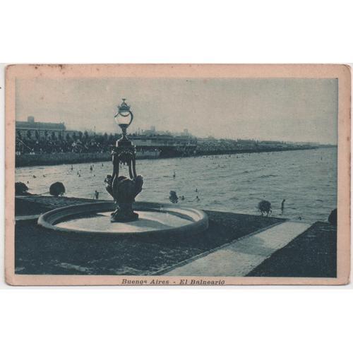 Buenos Aires - El Balneario (Carte Ancienne Animée, Argentine)